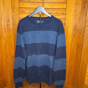 Grayers Clothiers Mens XXL Blue Striped Crewneck Sweater Long Sleeve Knit